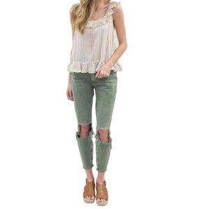 NEW Sam & Lavi Striped Ruffle Tank Top, Size M